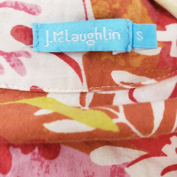 J. McLaughlin Tropical Print Button Down Shirt Size Small - Picture 3 of 6